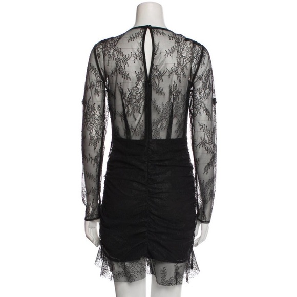 For Love And Lemons Black Bodycon Dress with Plunge Neckline size M NWT - Picture 9 of 9